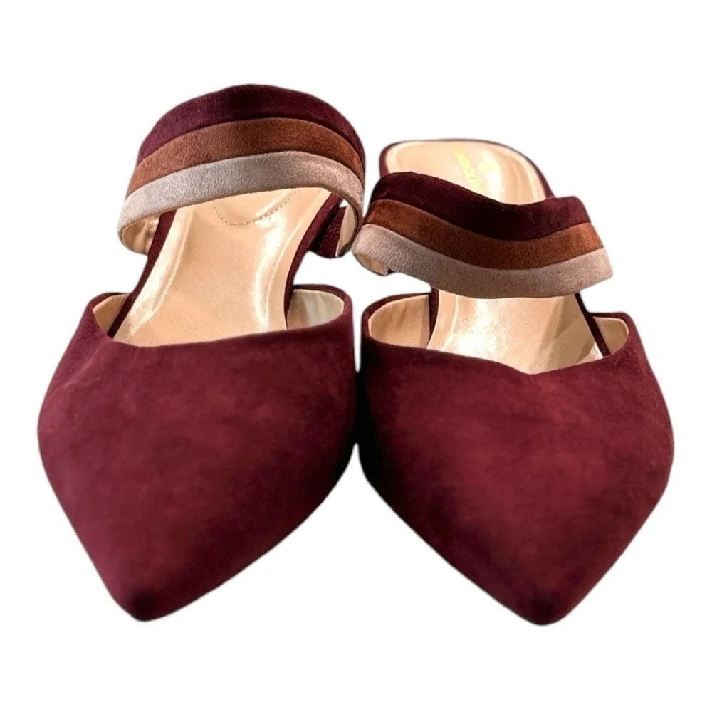 Bandolino Women's Red Marelli Pointed Toe Kitten Heel‎ Mule Size 9.5 - Picture 4 of 9